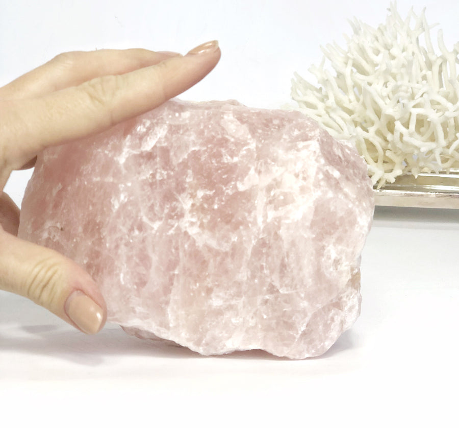 Rose Quartz Crystal Rough Cut Large