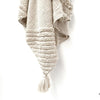 Tufted 100% Cotton Throw with Tassels - Bone